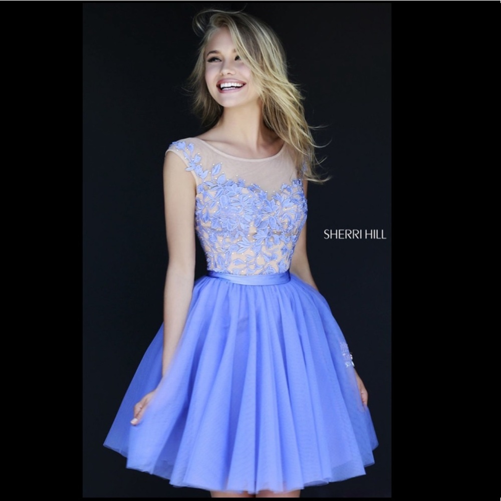 11171 Sherri Hill Periwinkle dress 2016 fall
